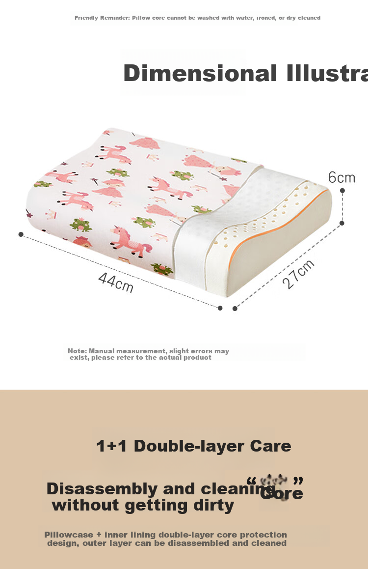 Aibaoshi Children's Pillow, Baby Kindergarten Nap Pillow, Infant Pillow for Ages 2-12, Primary School Student Rest Pillow, Little Princess S417 3
