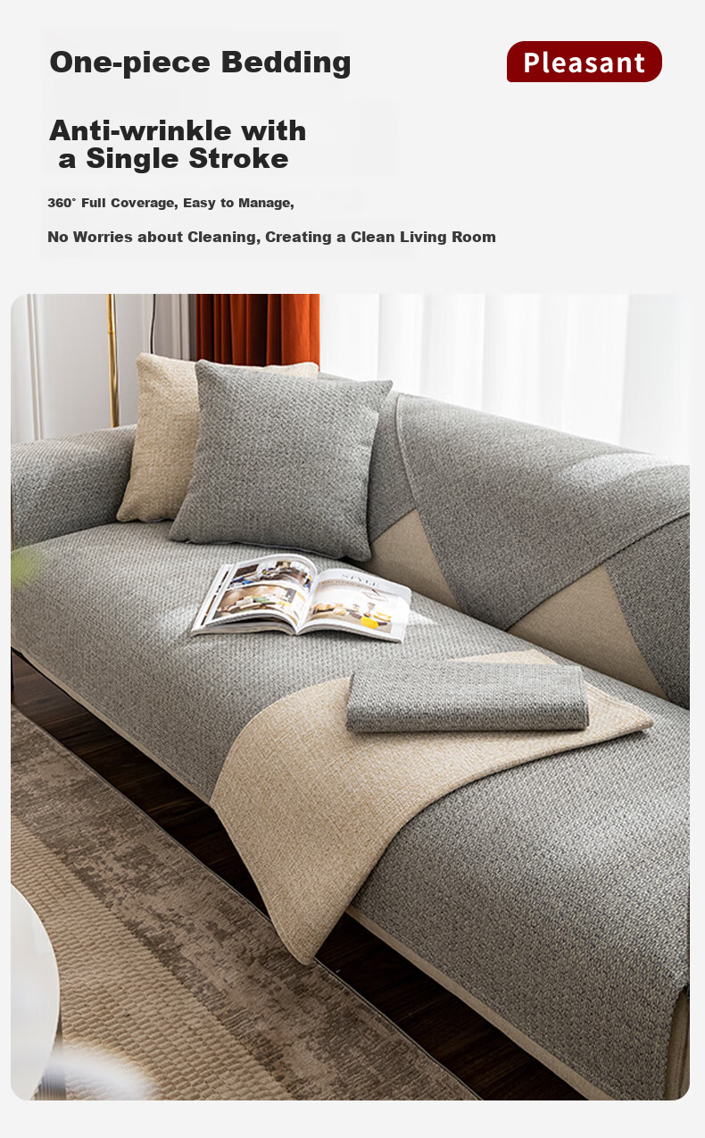 Wuyinliangpin Sofa Cushion Cover, High-Quality All-Season Non-Slip Seat Cover for Sofas, Simple And Elegant Design, 90*210 Cm 5