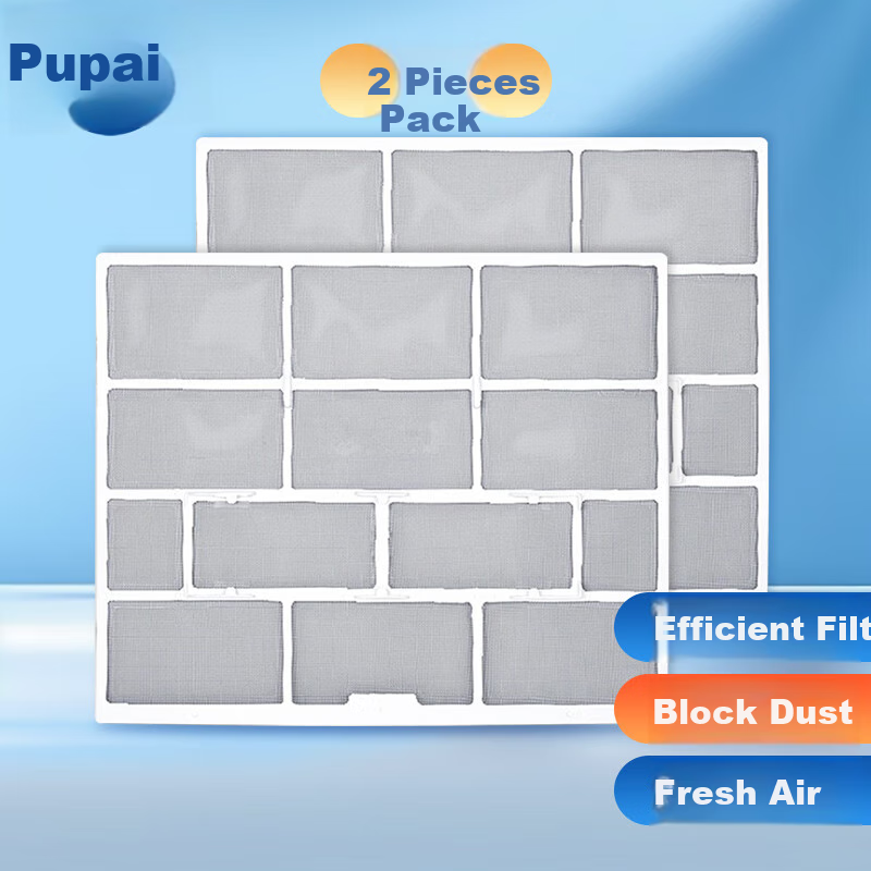 PURPAVWINNER Air Conditioner Filter, 2-Pack Indoor Unit Air Filter, Dust-Blocking And Dust-Proof, Suitable for Midea 1 HP/1.5 HP Wall-Mounted Air Conditioner, Filter Cotton, 31*25.5