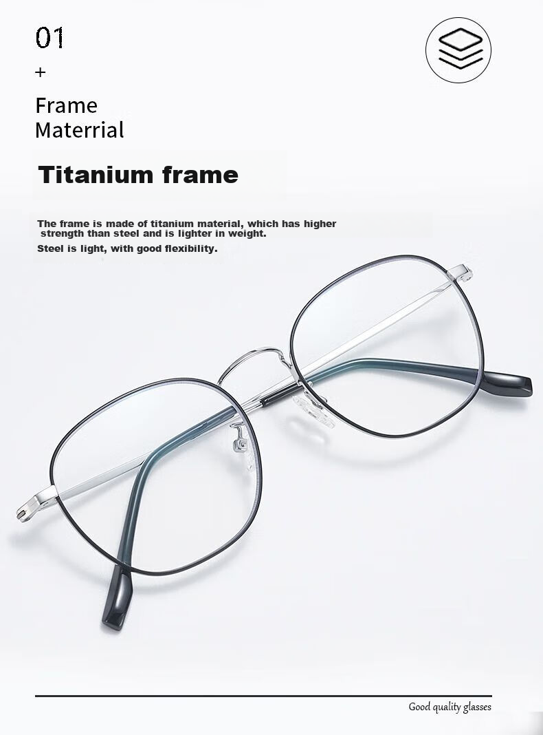 GOGOSOON Pure Titanium Ultra-Light Multifunctional Reading Glasses for Men And Women, Anti-Blue Light High-Definition Fashionable High-End Large Frame Presbyopic Glasses 3