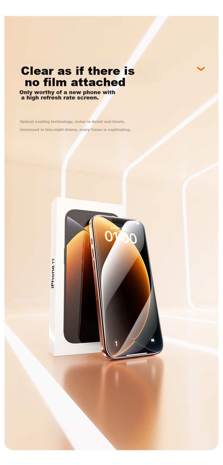 BASEUS [Eye Protection | 1:1 Mold] Tempered Glass Screen Protector for IPhone 18 Pro/17 Pro, Apple 18 Pro/17 Pro Phone Film, Dust-Free Chamber Protective Film, Double Layer 11