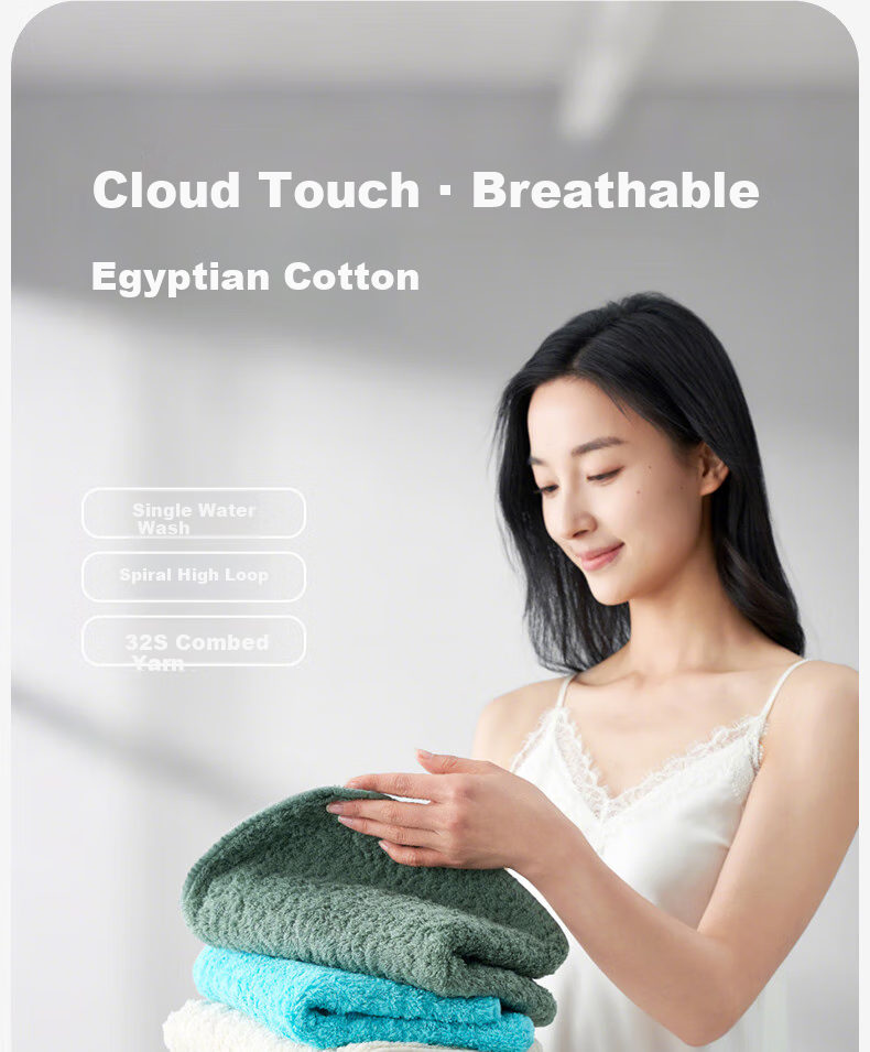 UCHINO Egyptian Long-Staple Cotton Face Towel, Class A Thickened Soft Absorbent Washcloth, Senna Face Towel, Blue 1