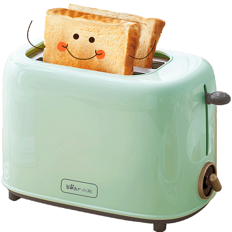 Bear Bread Maker, Toaster for Breakfast, Sandwich And Bread Toaster, 2-Slice Home Multi-Function Light Meal Machine, 6 Baking Levels with Dust Cover, DSL-C02W1 Gree