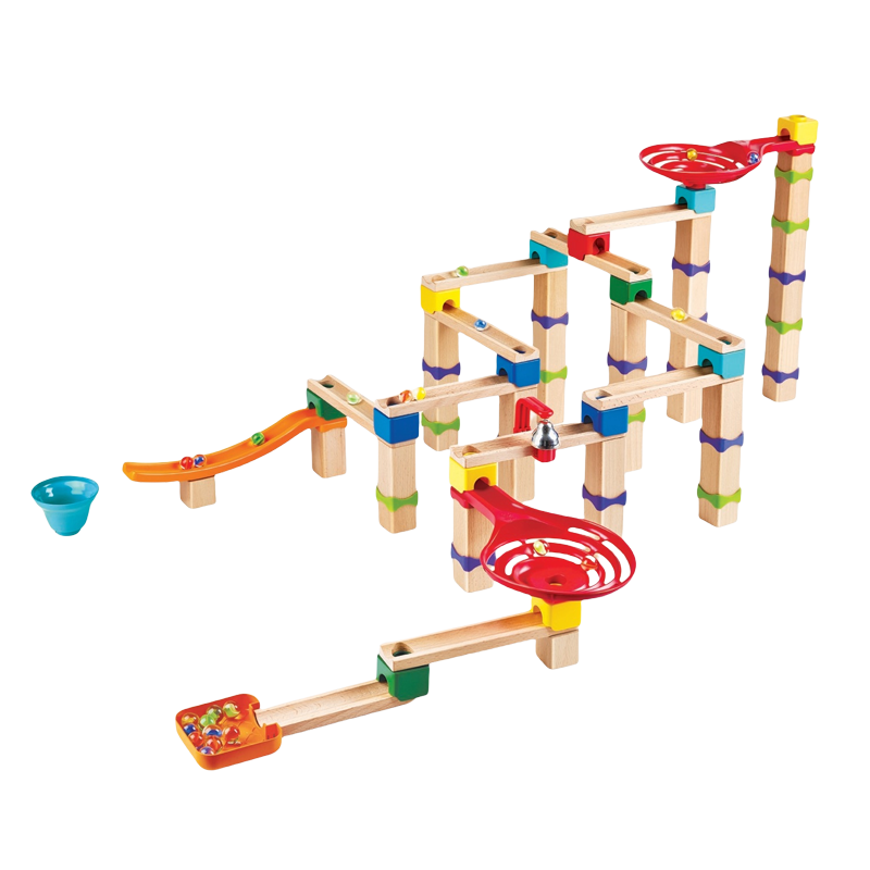 Hape Children's Early Education Toy, DIY Parent-Child Slide Track, Marble Game, Double Spiral Racing Set, Birthday Gift E1100