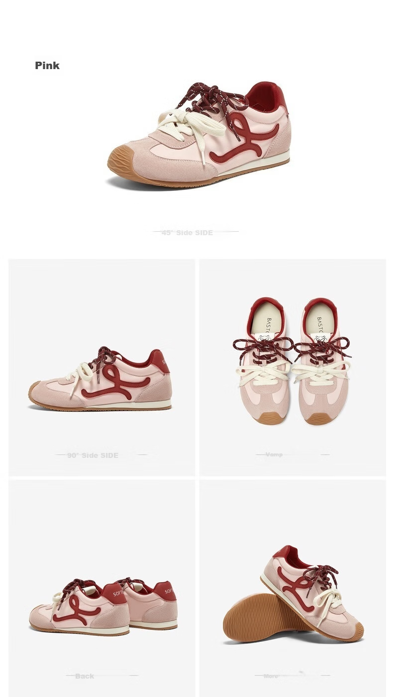 BASTO [Zhang Yuexi's Choice] Candy-Colored Height-Increasing Training Shoes, Slanted Casual Forrest Gump Shoes for Women, Yellow, Size 36 18