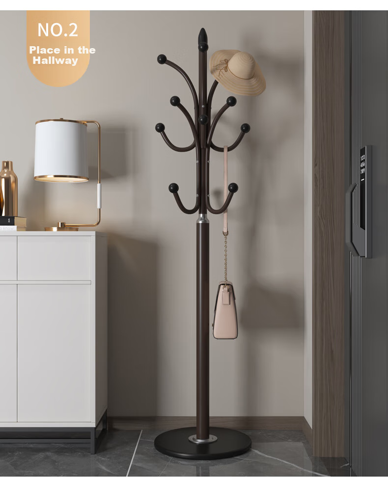 Qiyinge Floor-Standing Clothes Rack, Bedroom Coat Stand, Living Room Garment Hanger, Home Coat Rack 4