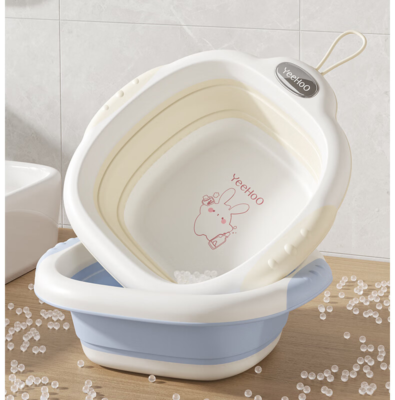 YEEHOO Newborn Foldable Wash Basin Baby Foot Bath Diaper Washing Basin Infant Toddler Children's Face Basin 3-Pack 13