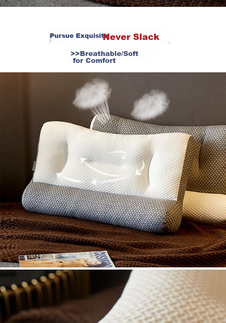 Huadn Japanese Cervical Pillow, Neck Support Pillow for Cervical Spondylosis, Deep Sleep-Specific Adult Summer Pillow, Single-Person Pillow Core for Summer Use 12