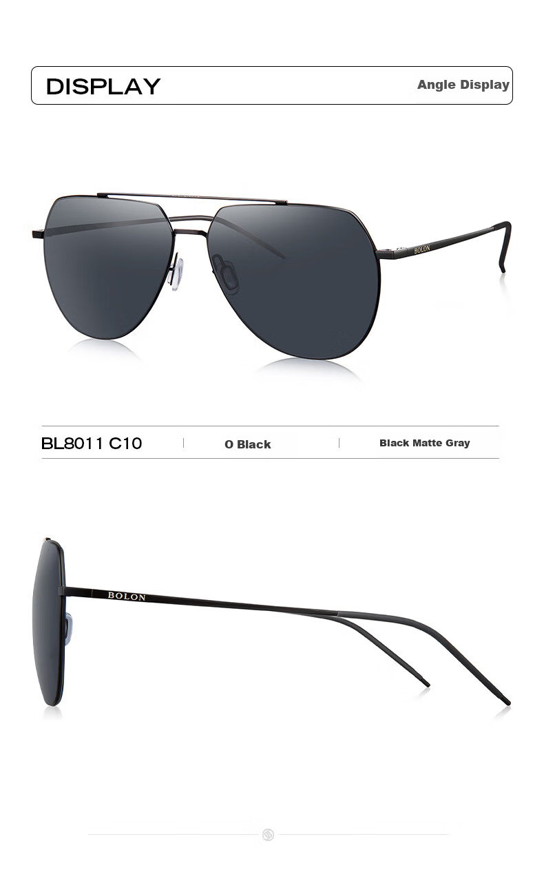 BOLON Sunglasses, Polarized Driving Fishing Sun Protection Glasses for Men, Toad-Shaped Glasses, Gift for Boyfriend, Trendy BL8122 D11 10