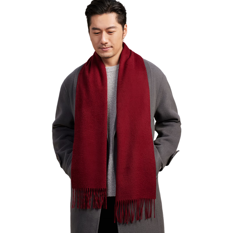 Shanghai Story Classic Couple 100% Wool Warm Red Scarf Neck Warmer Year of the Horse Zodiac New Year Birthday Gift Box Set