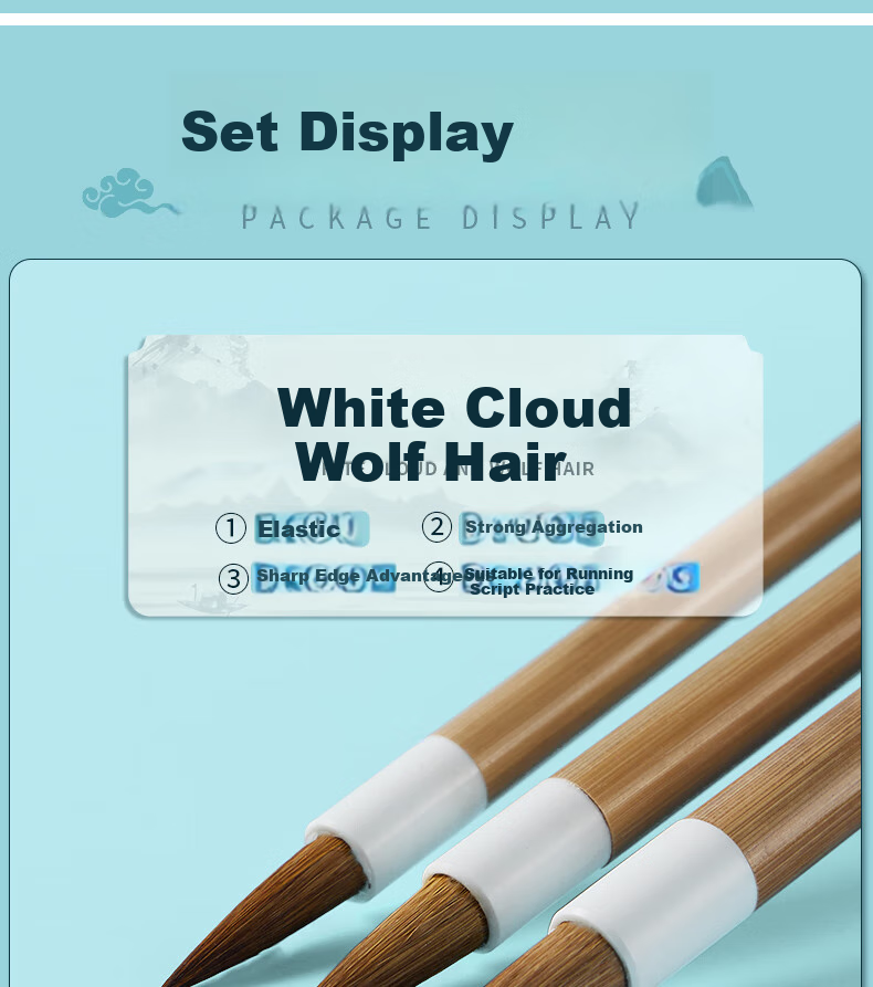 Yushuihu Calligraphy Brush Set for Beginners, Chinese Painting Mixed Hair Brush, Medium And Large Regular Script, Wolf Hair Medium And Large Regular Script Brush Set for Students, Large Regular Script Brush with Small Regular Script Lake Brush 9