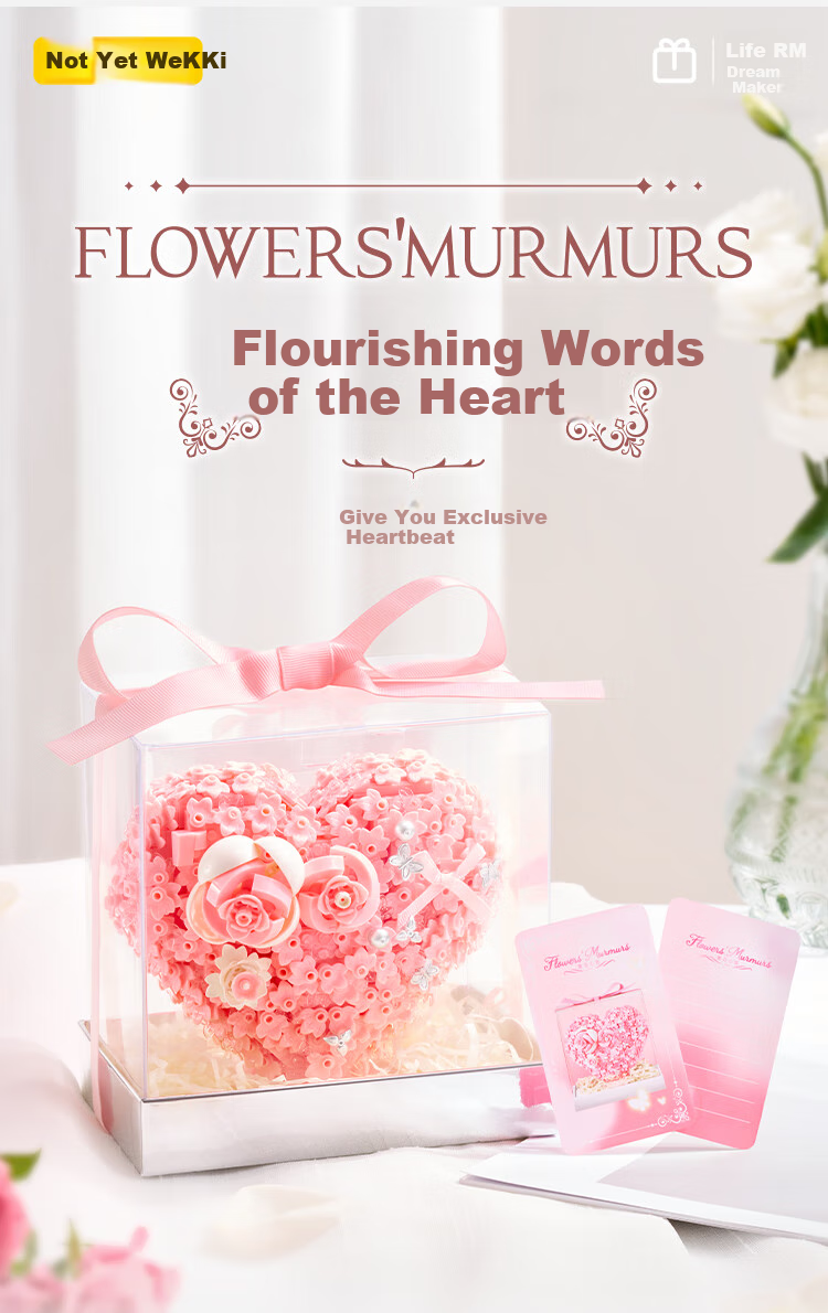 Weiji Flower Heart Building Blocks, 3D Flower Toy, Valentine's Day Gift, Children's Day Gift for Girls 2