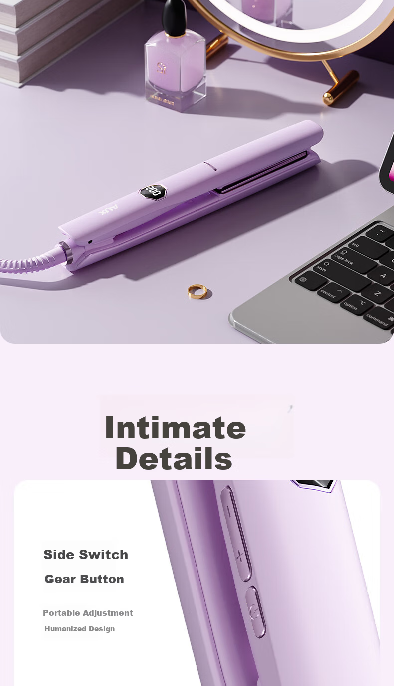 AUX Straight And Curled Hair Iron with Negative Ion, Hair-Friendly, Anti-Scalding, Dual-Use for Straight And Curly Hair, Five Temperature Settings, Bangs Clip, High Crown Volumizing Tool, Curling Iron, 520 Gift 20