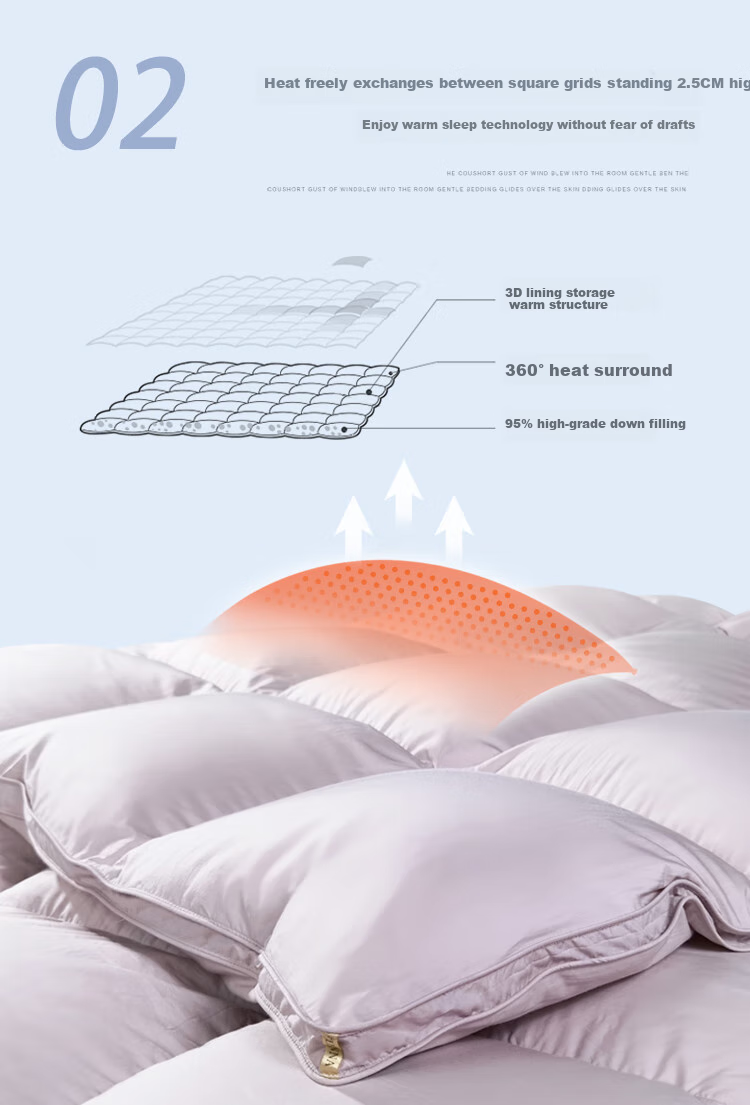 FUANNA down Comforter, 90% Grey Duck down Duvet, Double Size All-Season Comforter for Spring And Autumn, 600g Filling, 203x229cm 8