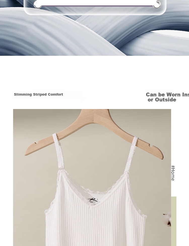 LangSha Women's Ribbed Skin-Friendly Spring Summer Camisole Lace V-Neck Trim Comfortable Base Layer Tank Top 5