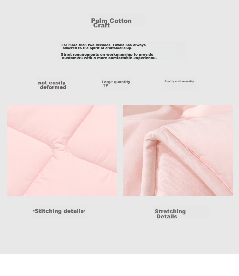 FUANNA Warm Seven-Hole Antibacterial Fiber Comforter, Two-In Mother-Child Quilt, All-Season Duvet, 9.3 Jin (4.65 Kg), 230*229cm, Pink 10