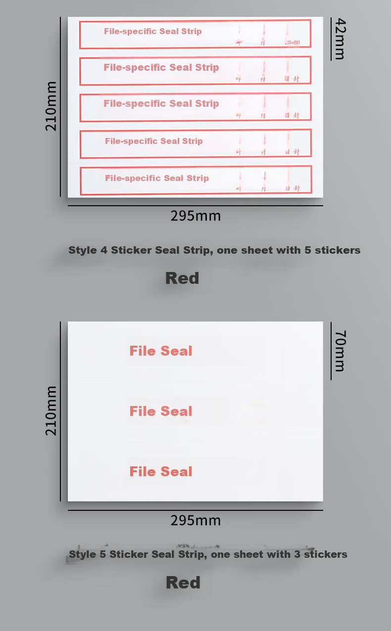 Taidang Self-Adhesive Black Letter Bold Seal Strip Document File Folder Seal, 295*52mm [10 Sheets 40 Strips] TA02411 3