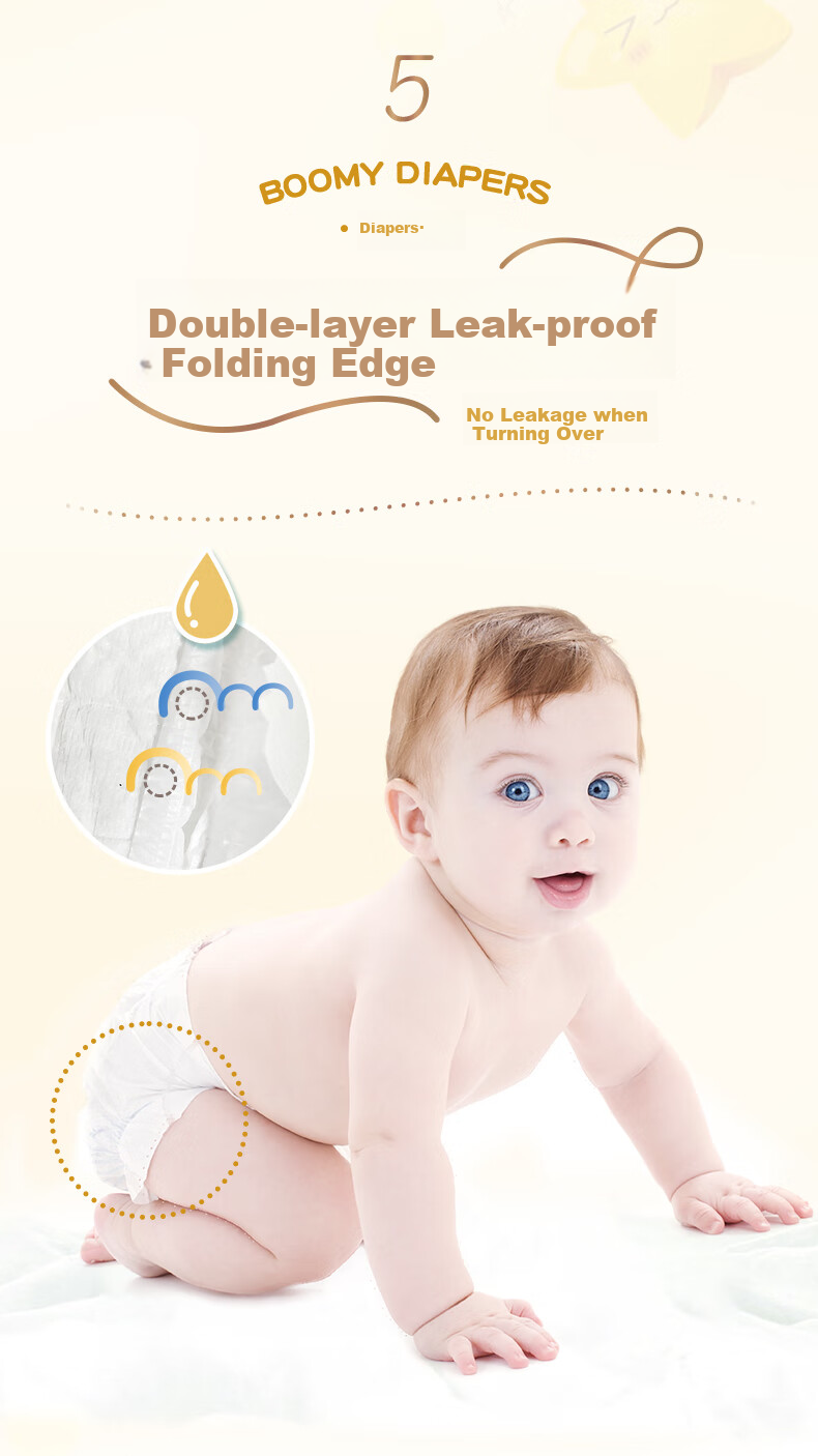 Baoyingmei Space Bear Diapers XXL 34 Pieces [28-35 Lbs] Ultra-Thin Breathable Disposable Diapers for Baby Boys And Girls 8