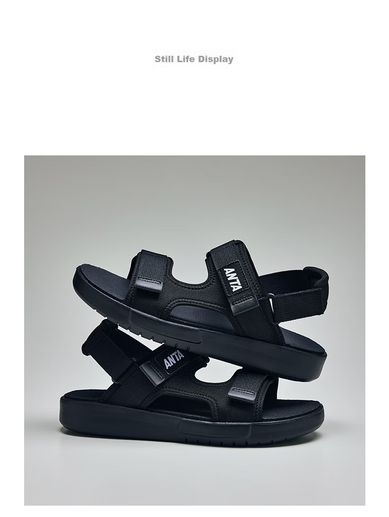 Anta Men's Summer Lightweight Breathable Sandals Soft Sole Casual Sports Beach Slippers 25