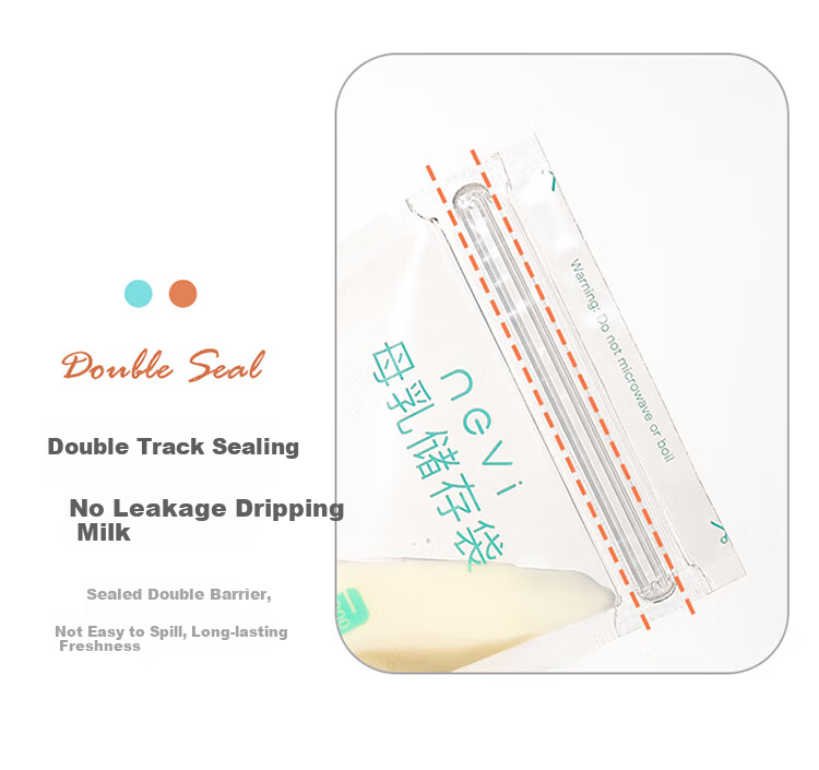 Xenbea Breast Milk Storage Bags, Disposable Breast Milk Bags Suitable for Freezing, Thickened Leak-Proof 30 Pieces 9137 8