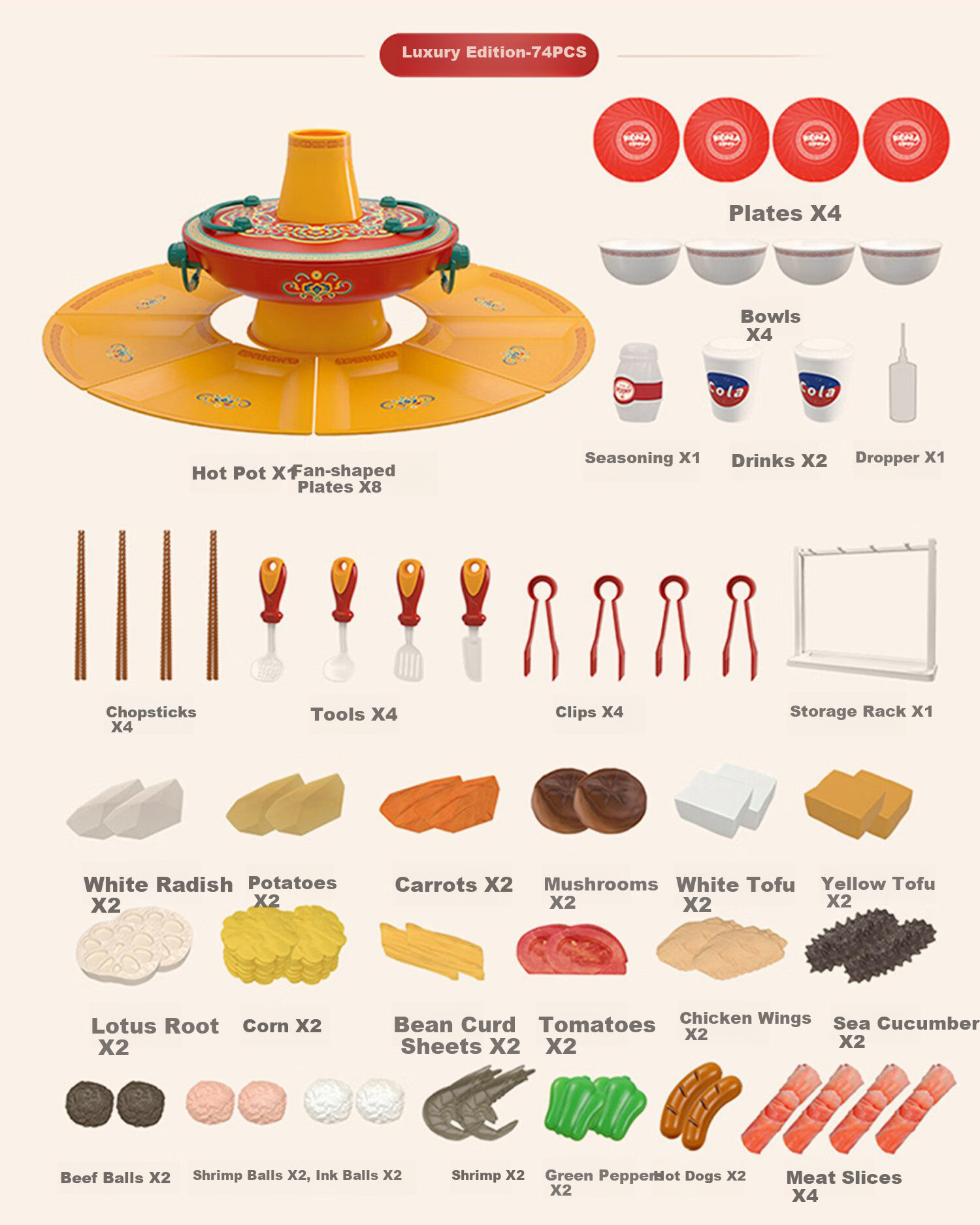 Cawndilla Families Children's Pretend Kitchen Playset, Cooking And Cutting Toys for Boys And Girls Aged 1-3 Birthday Gift 17