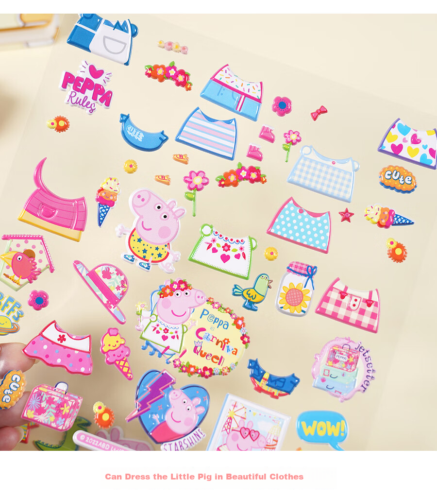 Danmiqi Peppa Pig Children's 3D Cartoon Stickers, Foam Stickers, Reward Stickers for Boys And Girls, Decorative Stickers, Toy Gift 3