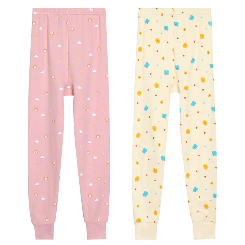 Hodohome Kids Girls Cotton Thermal Antibacterial Warm Pants Mid-Large Children Cotton Fleece Sleepwear 172 130
