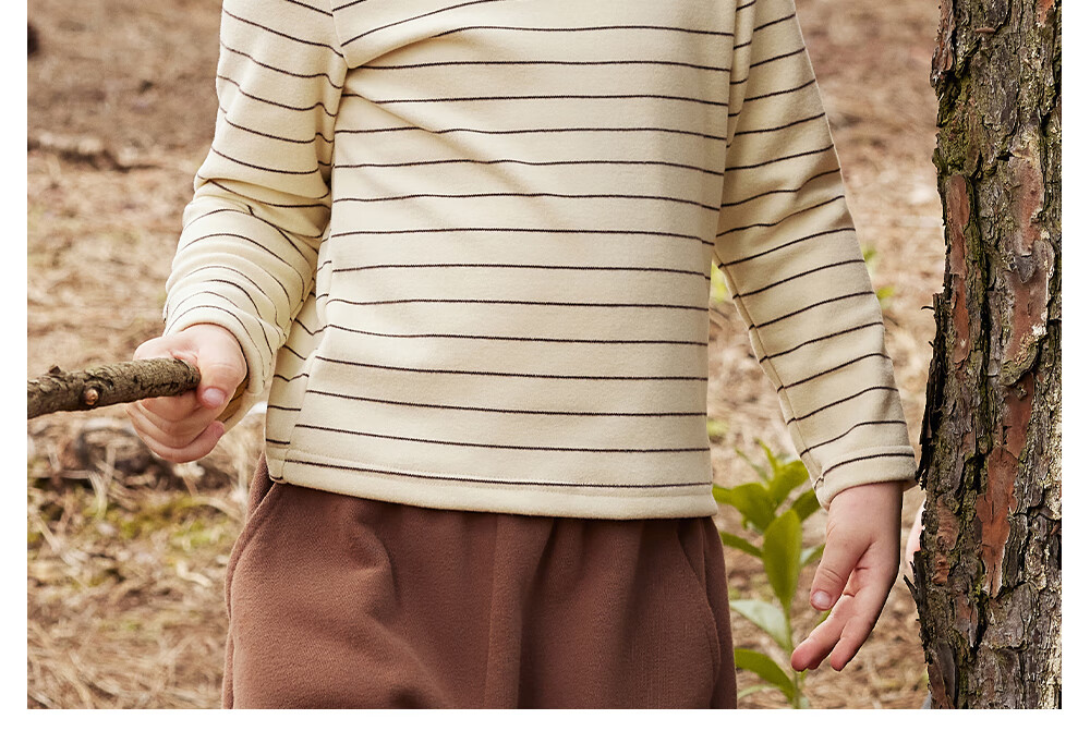 Beitais Kids Long Sleeve T-Shirt Spring and Autumn New Striped Boys and Girls Baby Mid-Neck Cotton Base Shirt 24