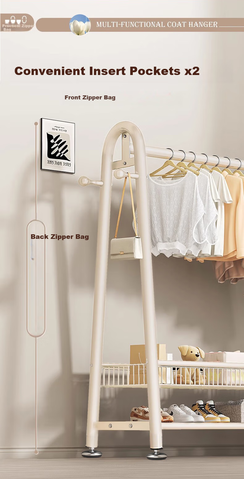 Quanpinwu Floor-Standing Coat Rack, Bedroom-Specific Drying Rack, High-End Storage Rack, V-Shaped Single 150 10