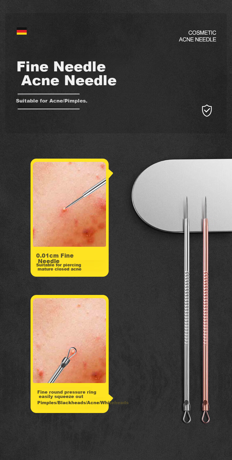 Haifeinuo Acne Needle Set with Tweezers for Blackhead Removal, Pimple Extraction Tool Kit, 5-Piece Set for Removing Dark Spots 7
