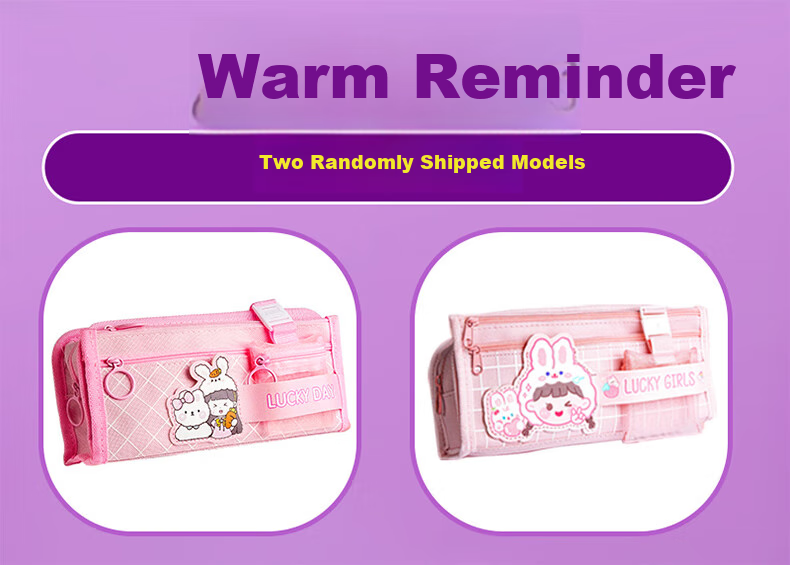Licao Pencil Case for Elementary School Students, Girls' Stationery Box, Large Capacity Canvas Multi-Layer Pencil Pouch, High-Quality First Grade And Middle School Birthday Gift - Panda Style 1