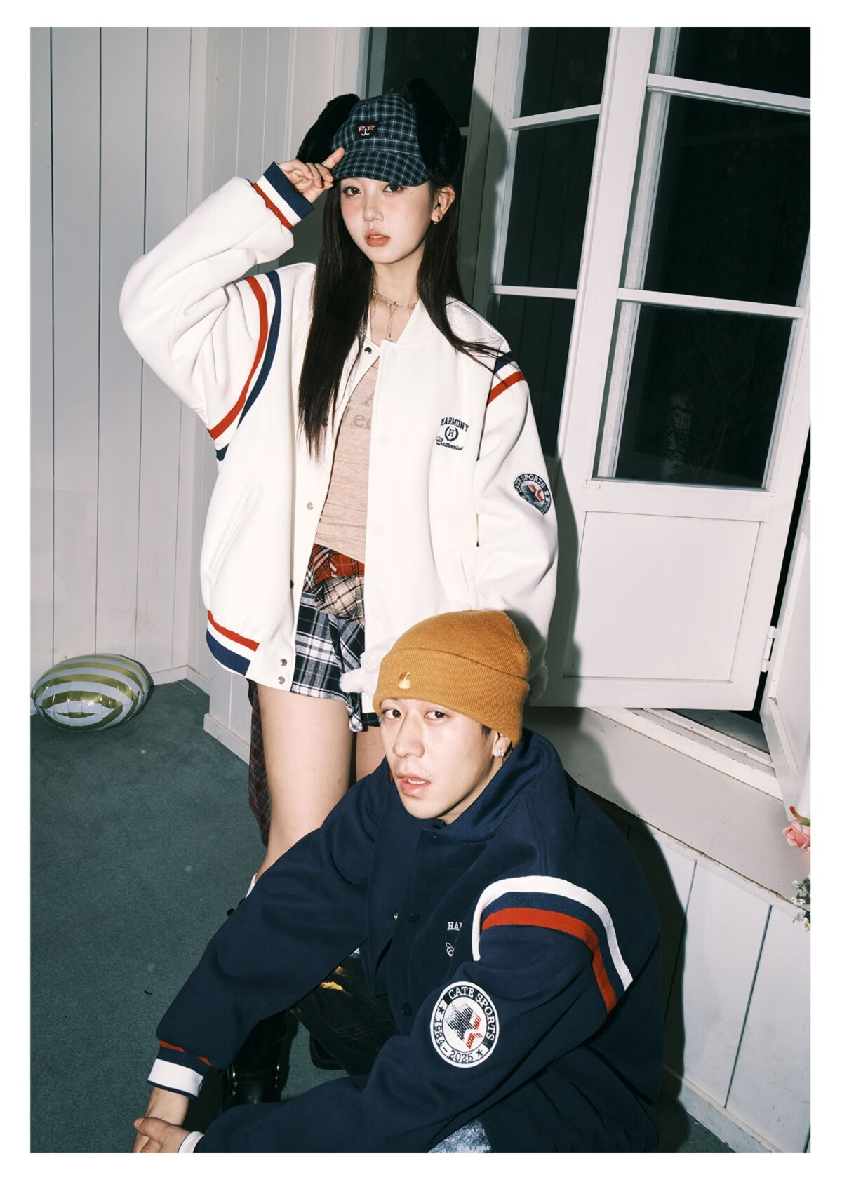 LEMANISM American Vintage Baseball Jacket Men 2025 Couple Style Trendy Cleanfit Navy Blue 2XL 9