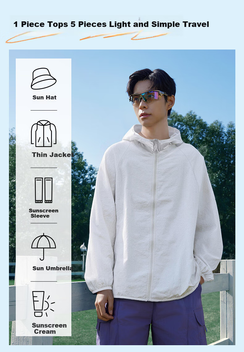 JEANSWEST LIFE Sun Protection Clothing for Men, Summer UPF50 Lightweight Fishing Shirt, 2025 New Style Men's Ice-Cool Sun Protection Jacket C 3
