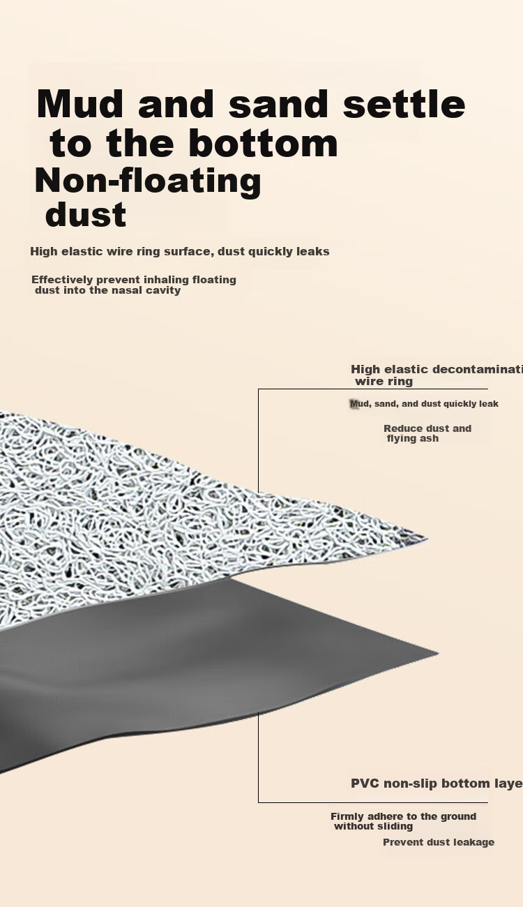 JD Jingzao Loop Printed Entrance Door Mat Dust Removal Foot Mat Cuttable Non-Slip 60x90cm Gray 8