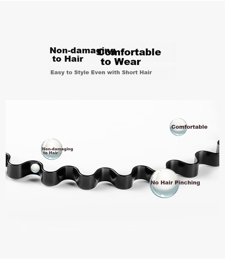 Meifuyu Invisible Men's Headband, 4 Pieces, Face-Washing Hair Bun, Anti-Slip Hair Clip, Short Hair And Flyaway Hair Styler MF8810 10