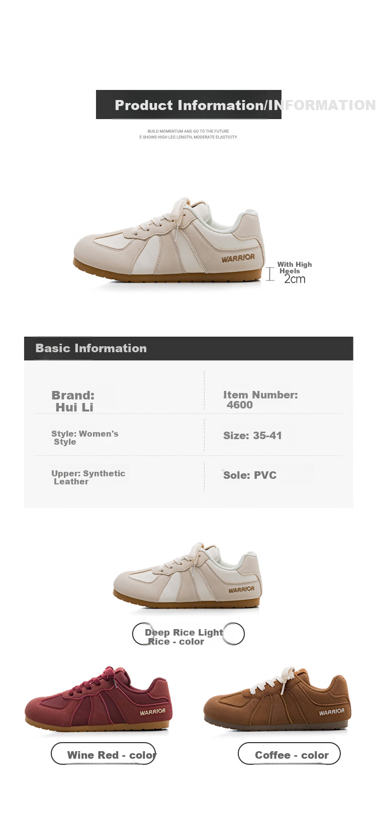 Huili Women's Shoes, Agan Shoes for Women, 2026 Summer Simple Training Shoes, Retro Footwear, Deep Beige Light Beige, Size 35 (225mm) 4