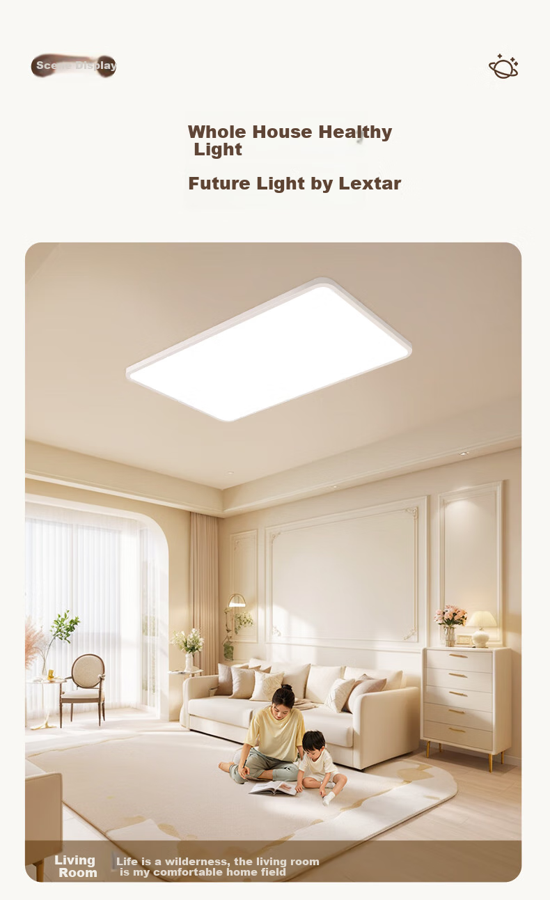 NVC Living Room Ceiling Light LED Smart Full Spectrum Eye Protection Anti-Glare Ultra-Thin Future Light MuYu PRO with Installation Package 14