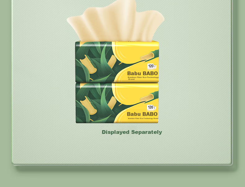 Bamboo 3-Ply Facial Tissue 120 Sheets x 96 Packs Large Size S Paper Napkins Toilet Paper Bulk Box Shipment 14