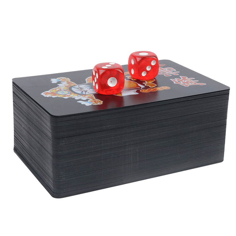 Miaoji Mahjong PVC Playing Cards, Hand-Rubbed Mahjong, Plastic Waterproof Material, Camping Travel Dormitory Mahjong Playing Cards
