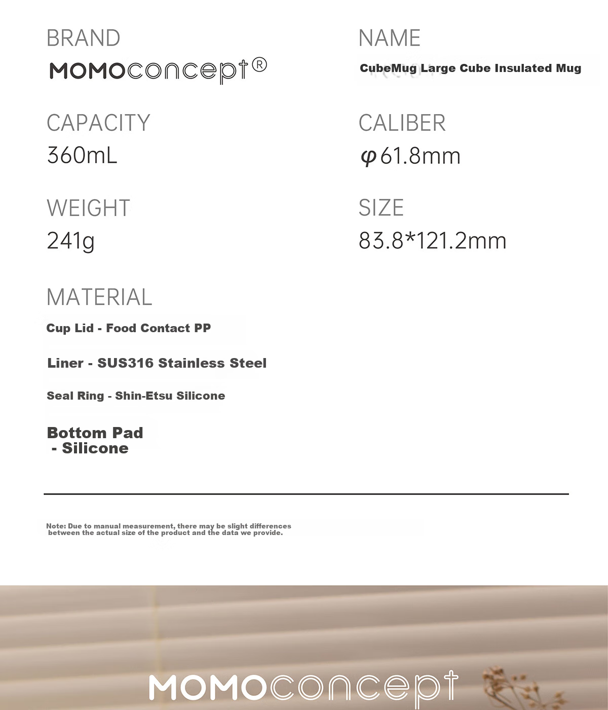 MOMOCONCEPT Insulated Mug for Women, Stylish Momo Large Belly Cup, Birthday And Holiday Gift, Coffee Cup, Portable Water Bottle, Thermos 14