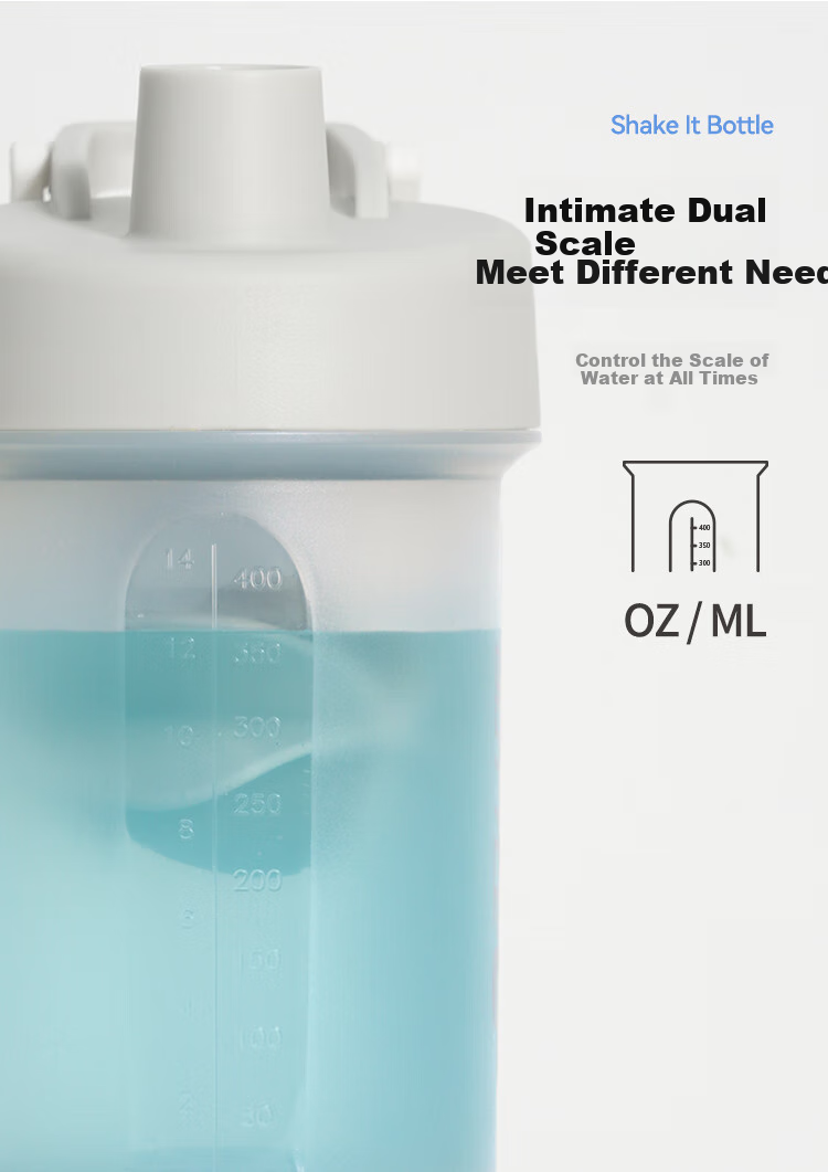 LOCK&LOCK Sports Shaker Bottle with Individual Storage Box, Portable Plastic Cup, Fitness Tea Water Bottle, Gray (580mL+170mL) 7