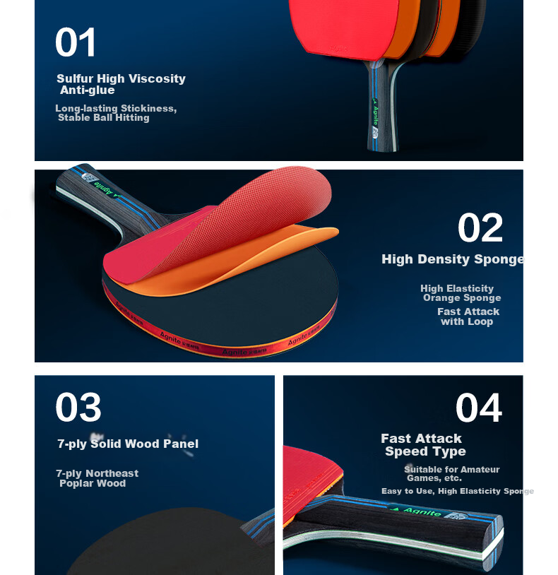 Deli & Angenite 2-Star Specialized Training Table Tennis Racket, Quick Return And Attack Basic Training Racket, Penhold Grip Single Racket 3