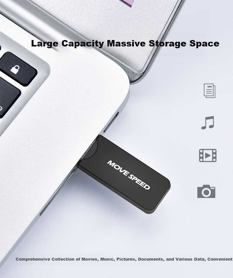 MOVE SPEED 512GB USB Flash Drive, USB2.0, Bid-Seeking USB Drive, Plug And Play, Stable Read And Write, Enterprise Bidding Assistance Flash Drive, Black Knight Series 4