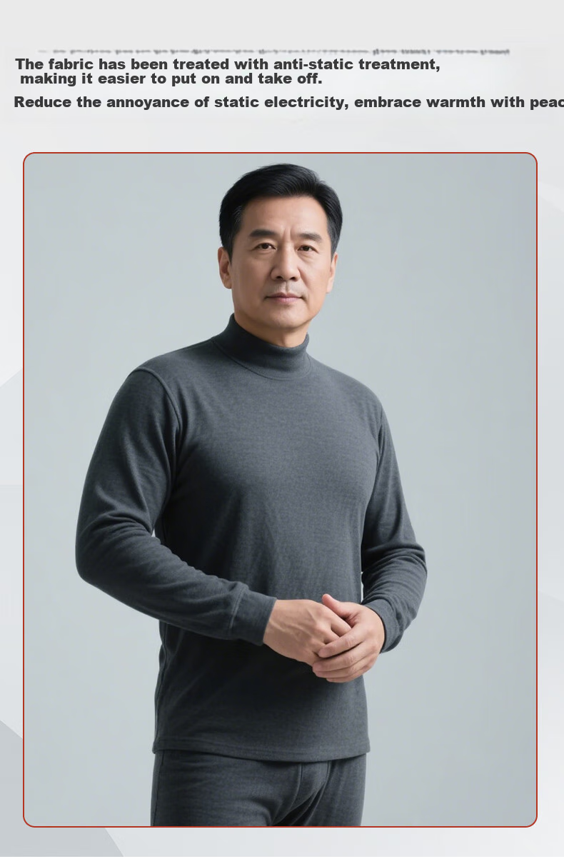 Hengyuanxiang Middle-Aged And Elderly [100% Pure Cotton Autumn Underwear Set] Women's Antibacterial Thermal Underwear Set, Thin Base Layer for Mom's Winter Wear 8