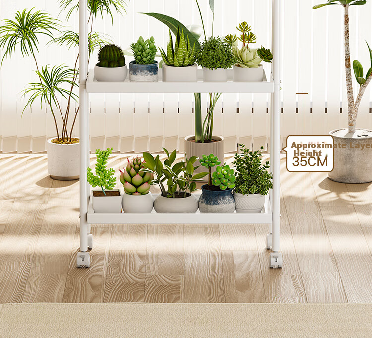 Yicainianhua Balcony Multi-Tier High-End Flower Stand Storage Rack Combination Floor-Standing Plant Stand Succulent Pot Mobile Rack 5258 10