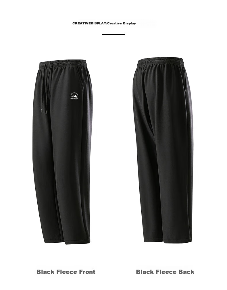 Warrior Men's Winter Fleece-Lined Thickened Warm Cotton Sports Pants Running Fitness Loose Casual Trousers 12