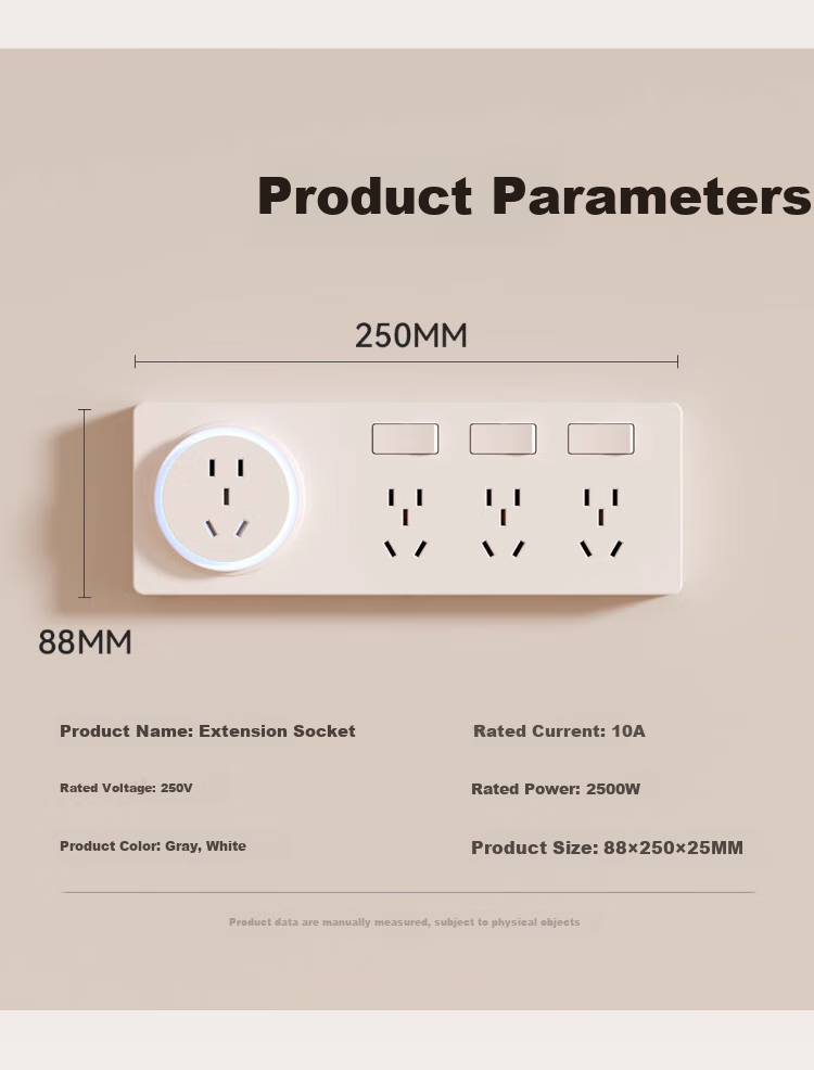 AUX 86-Type Expandable Socket Kitchen Extension Multi-function Converter Concealed Household Switched Power Strip 21-Hole Rightward Expansion White 10