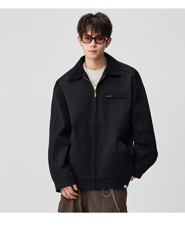 MARK FAIRWHALE Japanese Retro Workwear Jacket Men 2025 Autumn New American Style Lapel Coat Men's Apricot L 9