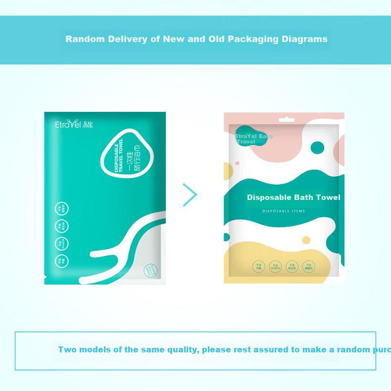Etravel Disposable Bath Towels, Thickened Non-Compressed Towels for Travel, Individual Packaging Travel Set, Pack of 5 1