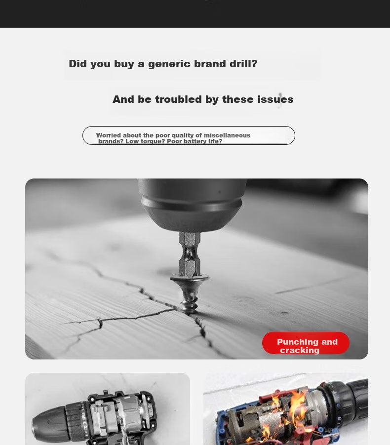 GREENER 21V Brushless Steel Cannon Lithium Drill, 55N.M Electric Drill, Rechargeable, Multi-Functional [Includes 27 Drill Bits] 7